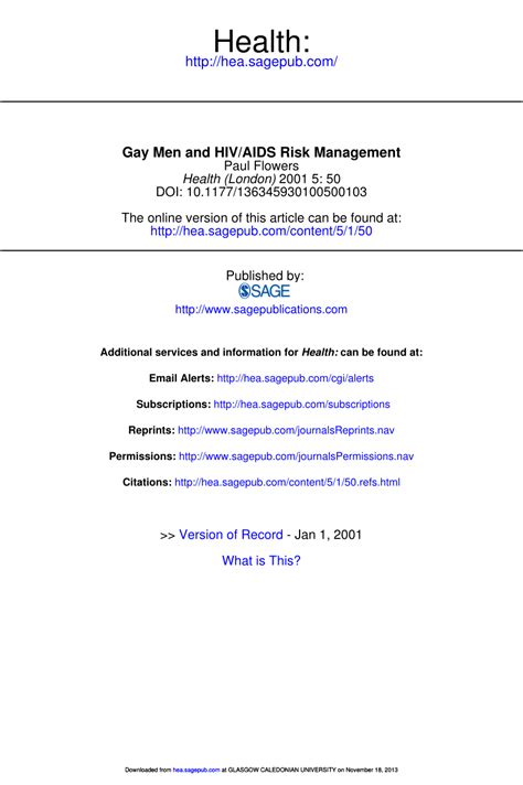 PDF Gay Men And HIV AIDS Risk Management