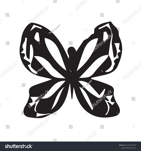 Butterfly Silhouette Black White Vector Stock Vector (Royalty Free ...