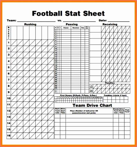 14 Football Stat Sheet Template Excel - Excel Templates