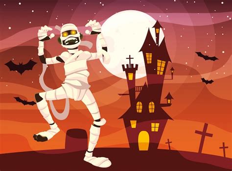 Premium Vector | Halloween mummy cartoon