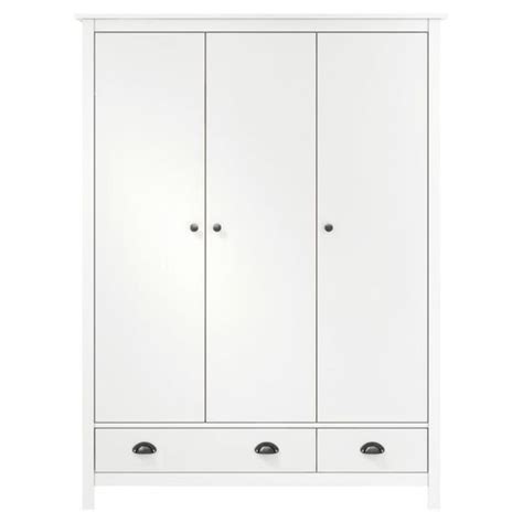 Omabeta Armoires Garde robe à 3 portes Hill Blanc 127x50x170 cm Bois