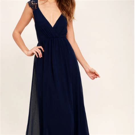 Lulus Dresses Whimsical Wonder Navy Blue Lace Maxi Dress Lulus