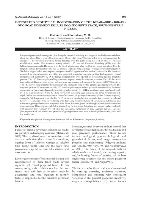 Pdf Integrated Geophysical Investigation Of The Igbara Oke Igbara