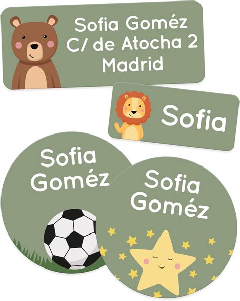 melu kids Set etiquetas personalizadas para objetos de niños 50