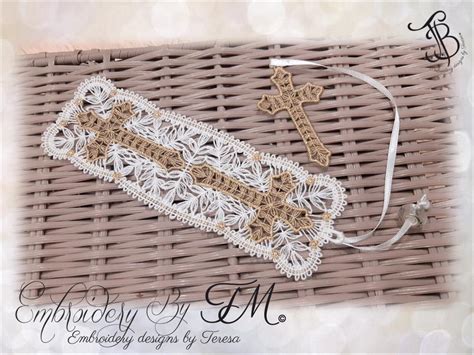 Bookmark with cross / 5x7 hoop – Embroidery by TM - designs by Teresa s ...