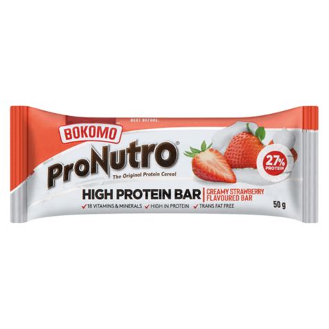 Bokomo Pronutro Creamy Strawberry Flavoured High Protein Bar 50g