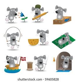 Funny Mice Set Stock Vector (Royalty Free) 59605828 | Shutterstock