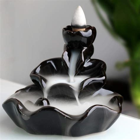 The Black Lotus Aromatherapy Waterfall Incense Burner for Gift, Home a ...