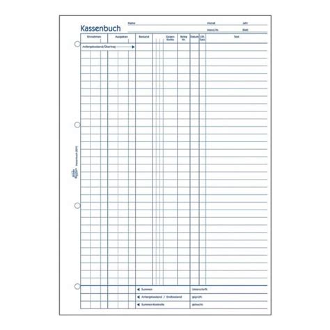 Avery Zweckform Formularbuch Kassenbuch Steuerschiene Bei