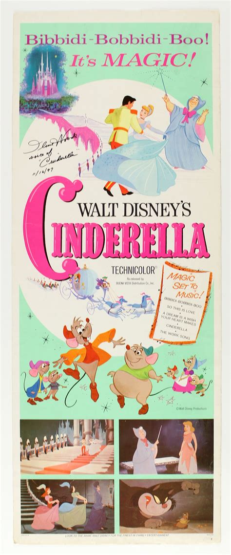 Lot Detail - 1965 Signed Ilene Woods Disney's Cinderella 14" x 36 ...