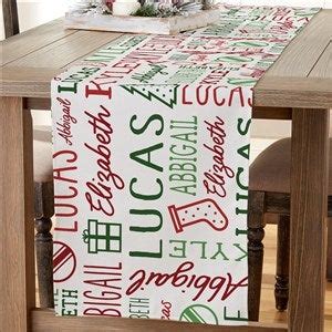 Holiday Repeating Name Personalized Christmas Table Runner Small