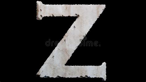 Letter Z 3d Font Crumbling Stone Effect Carved Stock Illustration