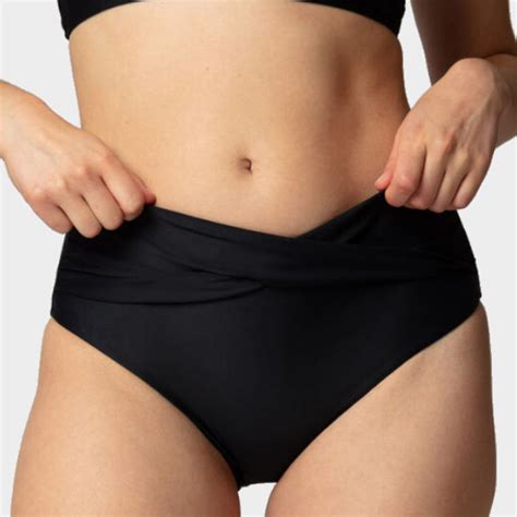Bas de bikini femme Mosaïc taille haute noir Vigneault