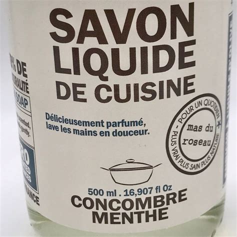 Savon Liquide Cuisine Huile D Olive Concombre Menthe Naturel