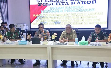 Polrestabes Gelar Rapat Pengamanan Raker Komwil I Apeksi Dan HUT Kota