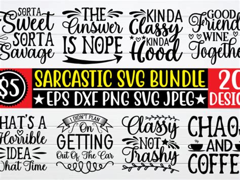 Sarcastic Svg Bundle T Shirt Vector Illustration Buy T Shirt Designs Sarcastic Graphic