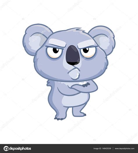 Angry Koala over white Stock Illustration by ©Shvydkova #148425339