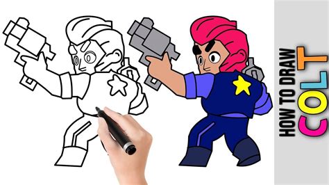 How To Draw Colt From Brawl Stars Cute Easy Drawings Tutorial For