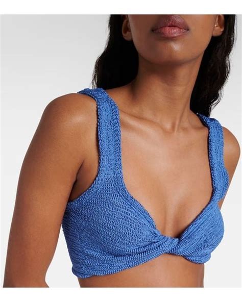 Hunza G Juno Twist Detail Bikini In Blue Lyst