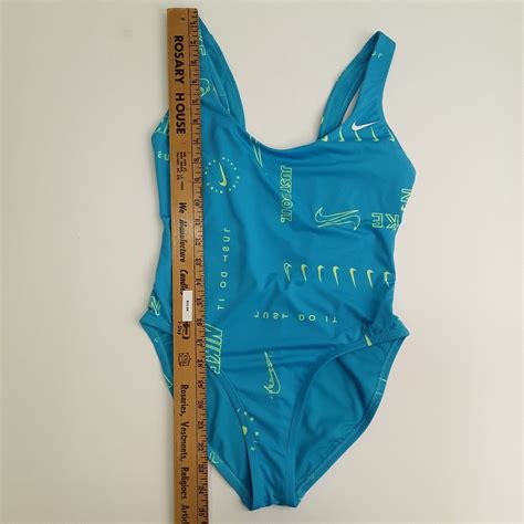 Nike Womens Logo Scoop Back One Piece Swimsuit Blue N Gem