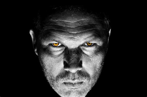 Menacing Looking Man With Orange Eyes Stock Image Image 22890321