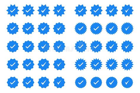 Conjunto De Iconos De Marca De Verificación Azul Iconos De