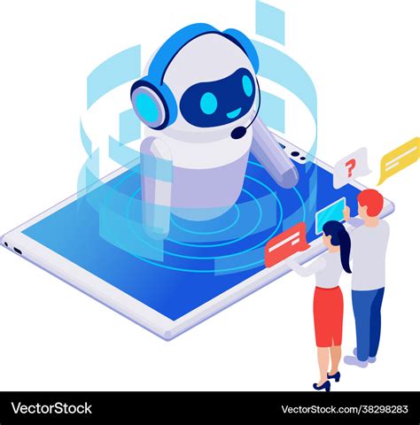 Chatbot Isometric Icon Royalty Free Vector Image