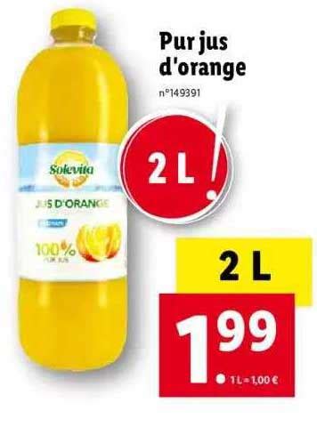 Promo Pur Jus D Orange Solevita Chez Lidl Icatalogue Fr