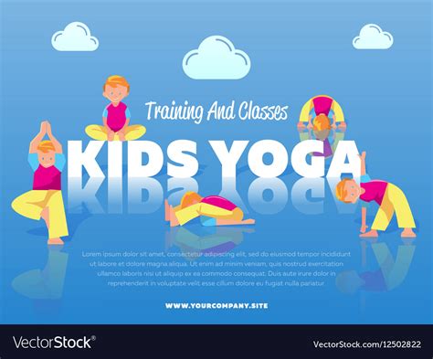 Training and classes kids yoga banner Royalty Free Vector