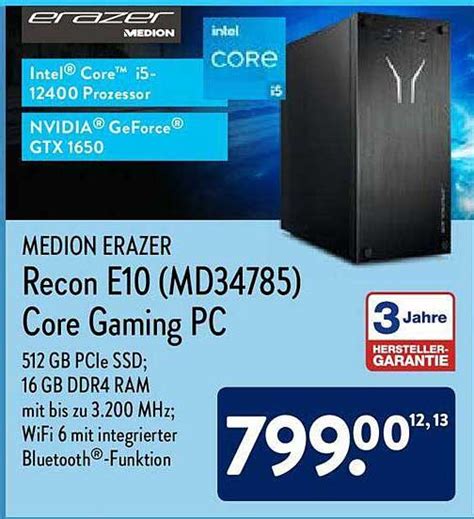 Medion Erazer Recon E Md Core Gaming Pc Angebot Bei Aldi Nord