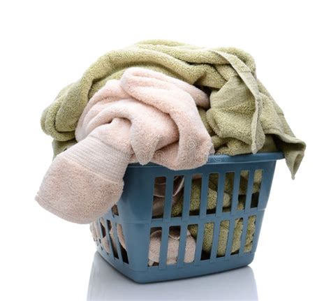 A Laundry Basket Full Of Towels Stock Image Image Of Clean Towel