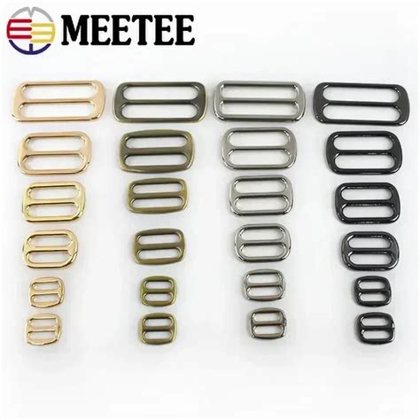 Meetee Pcs Mm Metal Belt Buckles Bag Strap Slider Tri Glide