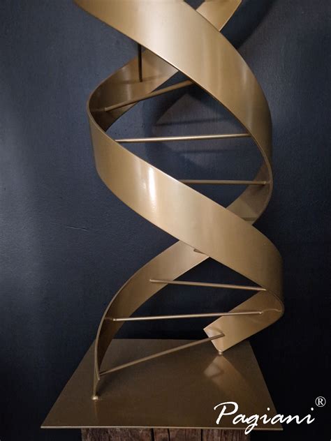 DNA Sculpture Gold Abstract Indoor Outdoor Art Large Garden Sculpture Steel Sculpture Modern ...