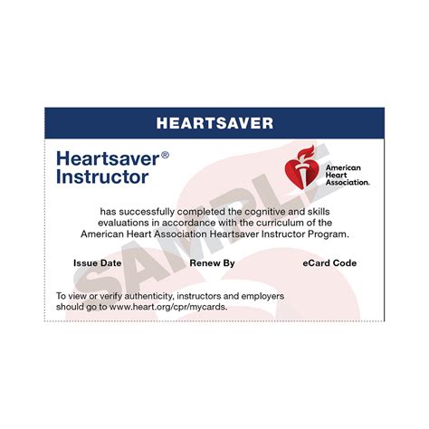 2020 Aha Heartsaver Instructor Ecard Lifetek Inc