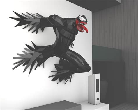 Venom Papercraft Pdf Template Diy 3d Model Fanart Paper Etsy España