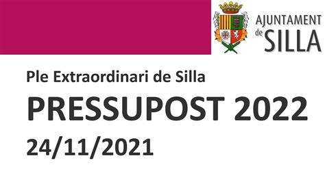 Ple Extraordinari De Silla Pressupost Youtube