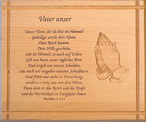 Wandbild Mit Motiv Vater Unser X Cm Holz Wandbilder