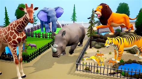 Zoo Diorama – Wild Animals House | Elephant, Lion, Tiger, Rhino and ...