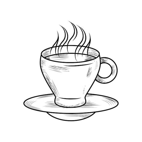 Taza de café dibujar ilustración caliente aislado Vector Gratis