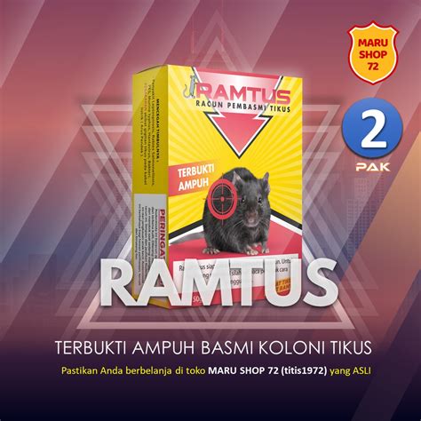 Jual Racun Tikus Original Ramtus Paling Ampuh 2 Pak Isi 50 Gram Siap