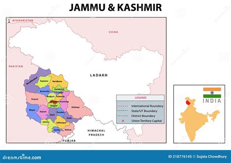 Jammu and Kashmir Map. District Map of Jammu and Kashmir in 2020 ...