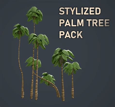 Artstation Stylized Palm Trees Game Assets