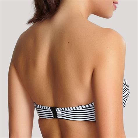 Black White Anya Stripe Bandeau Bikini Top BrandAlley