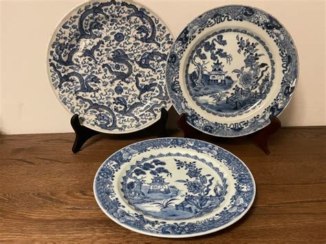 Pratos 3 Azul e branco Porcelana China Século Catawiki