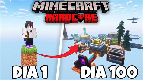 Sobreviví 100 DÍAS en UN ONE BLOCK en MINECRAFT HARDCORE YouTube