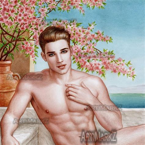Nude Male Drawing Realism Gay Fine Art Print Passionate Reply