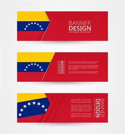 Premium Vector | Set of three horizontal banners with flag of Venezuela Web banner design ...