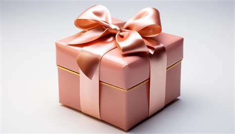 AI Generated A Shiny Gold Gift Box Wrapped With Love And Celebration