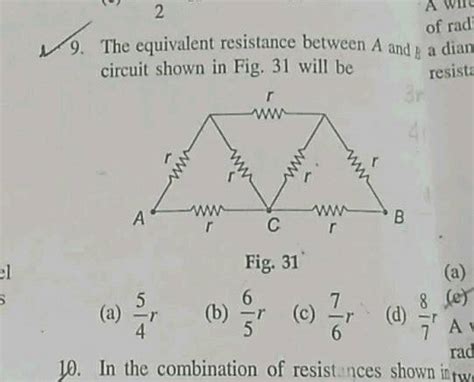 The Equivalent Resistance Between A And A Of Rad Circuit Shown In