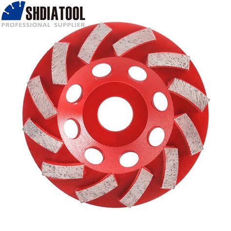 Shdiatool diâmetro 4 5 Polegada 115mm diamante moagem copo roda de